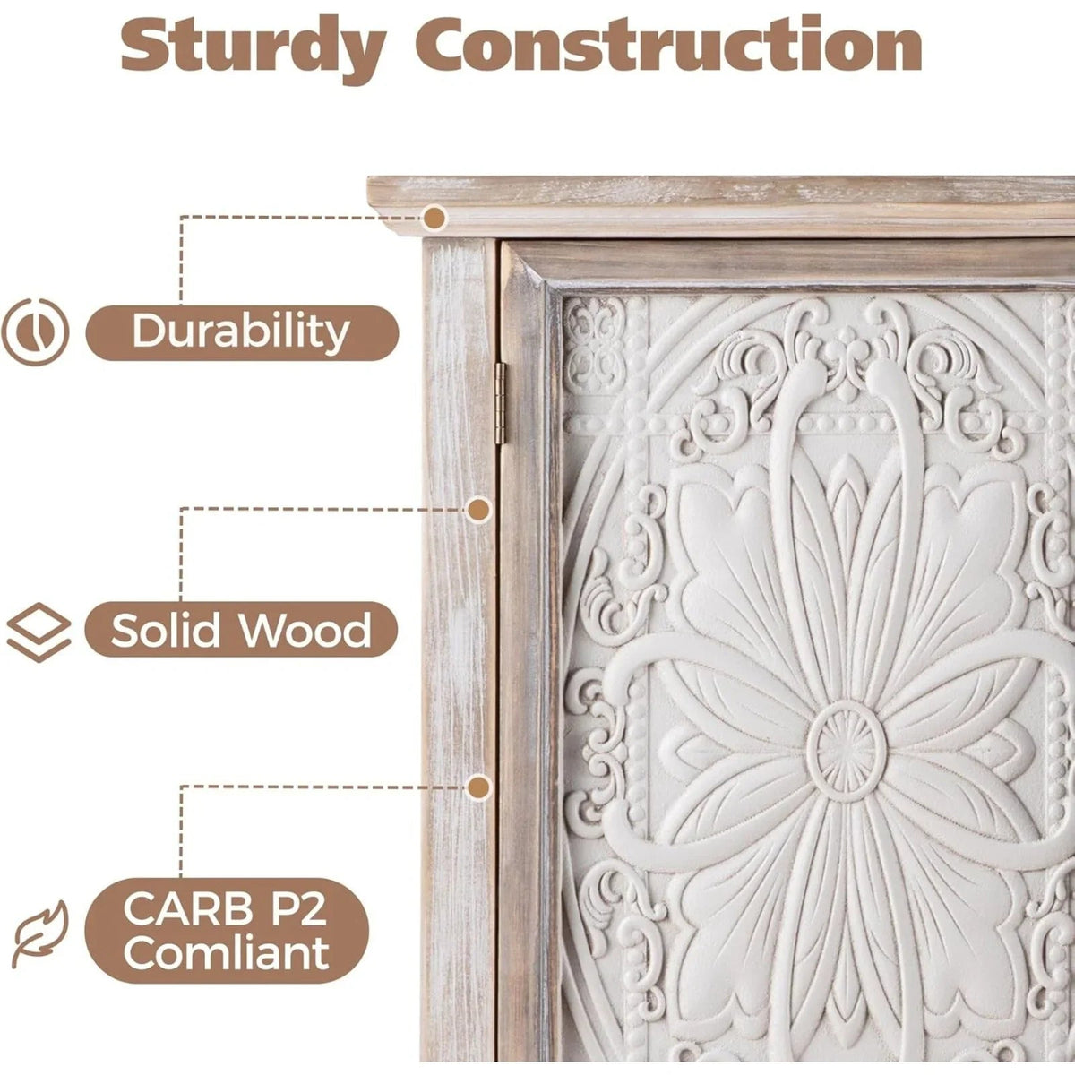 Buffet Cabinet - Vintage Wood Two-Door — House of Avana, view 6 of 22