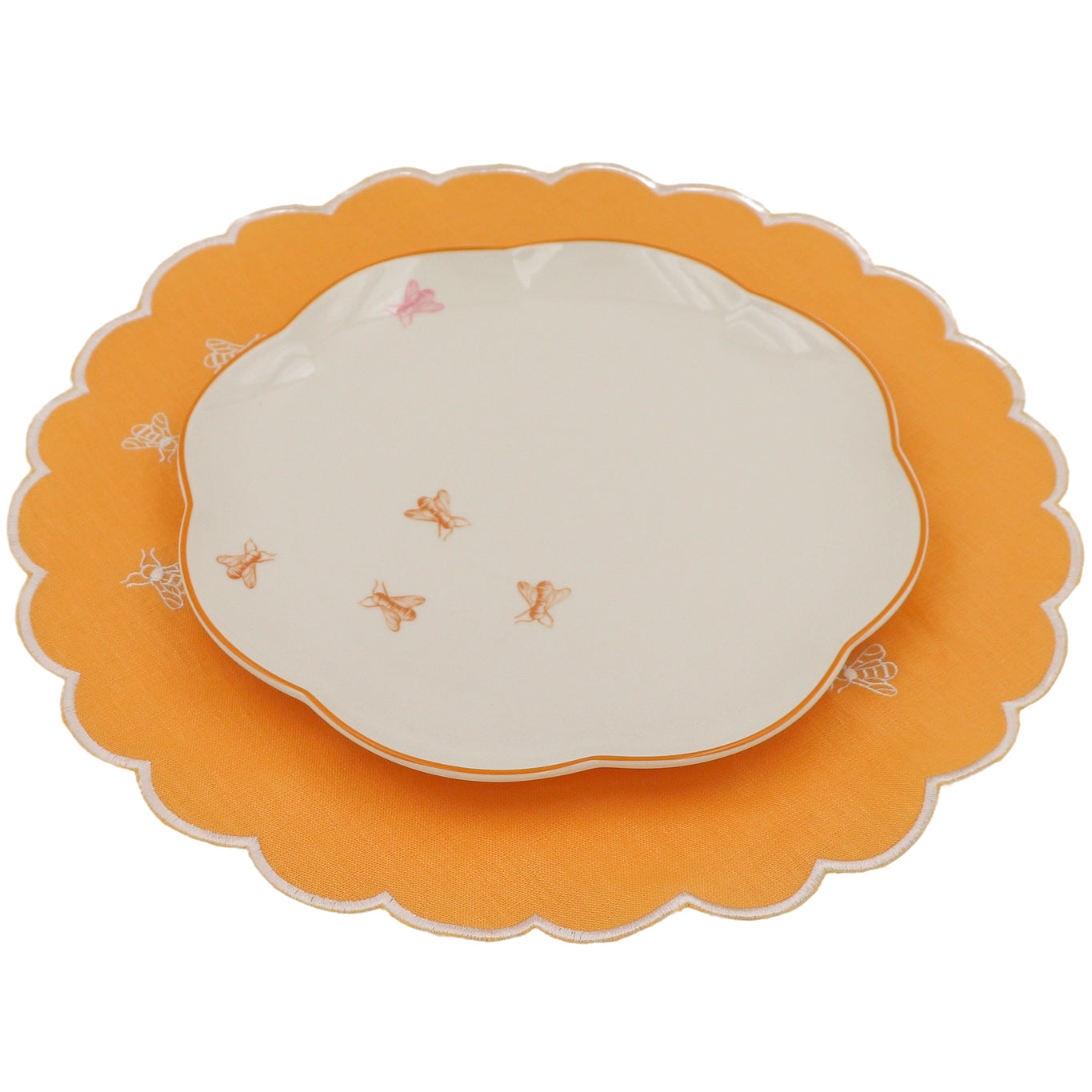 Bumble Voyage Scalloped Dinner Plate - Case of 12 Plates (+3 Bonus Plates)
