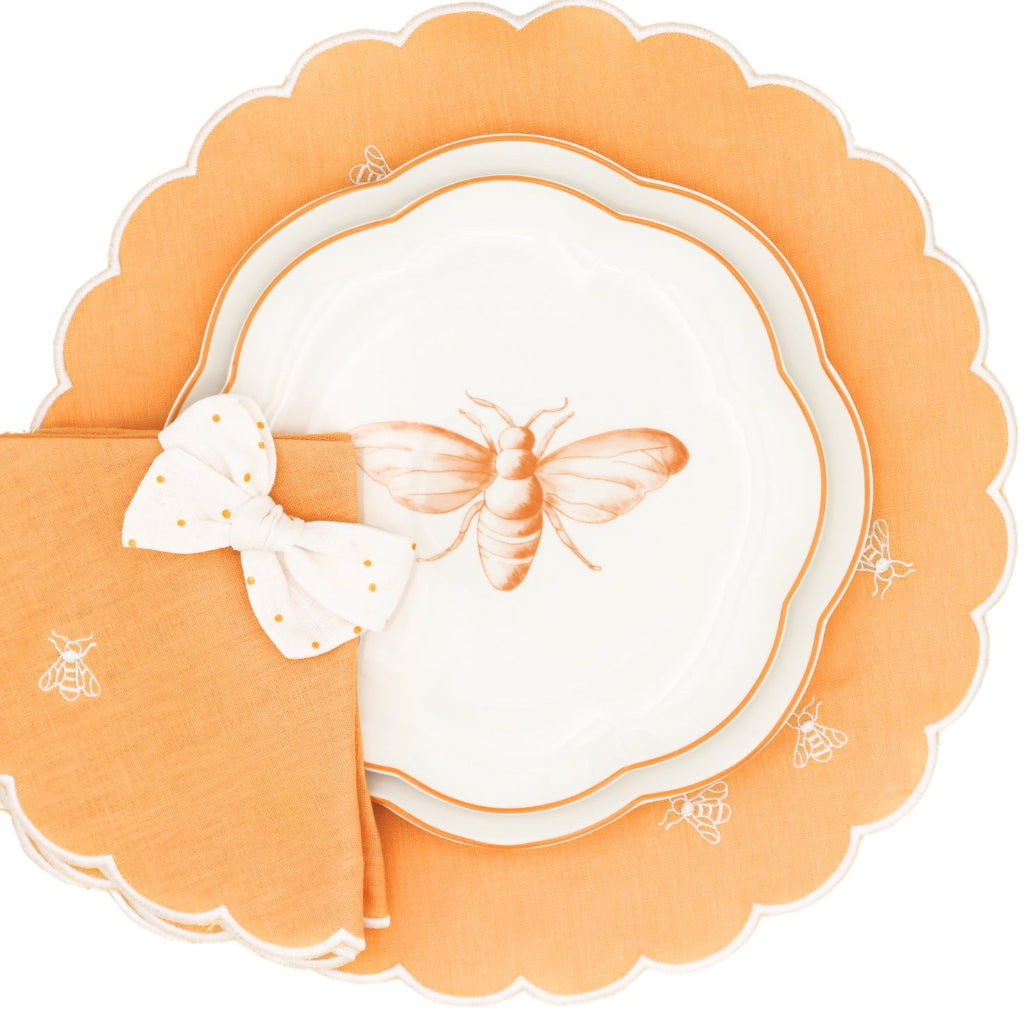 Bumble Voyage Scalloped Ceramic Dinner Plates – Case of 12 (+3 Bonus Plates)