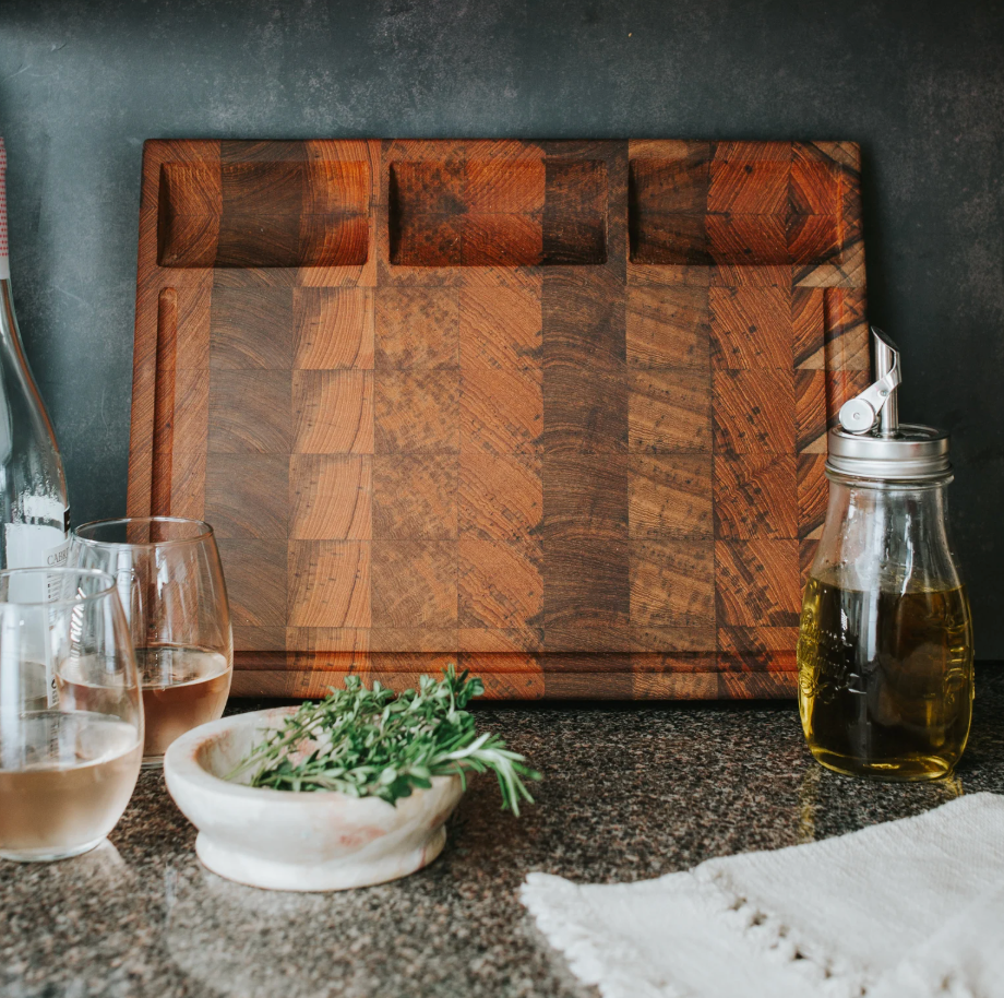 Burmese Teak End Grain Cutting Board - Source by Studio Skara, view 2