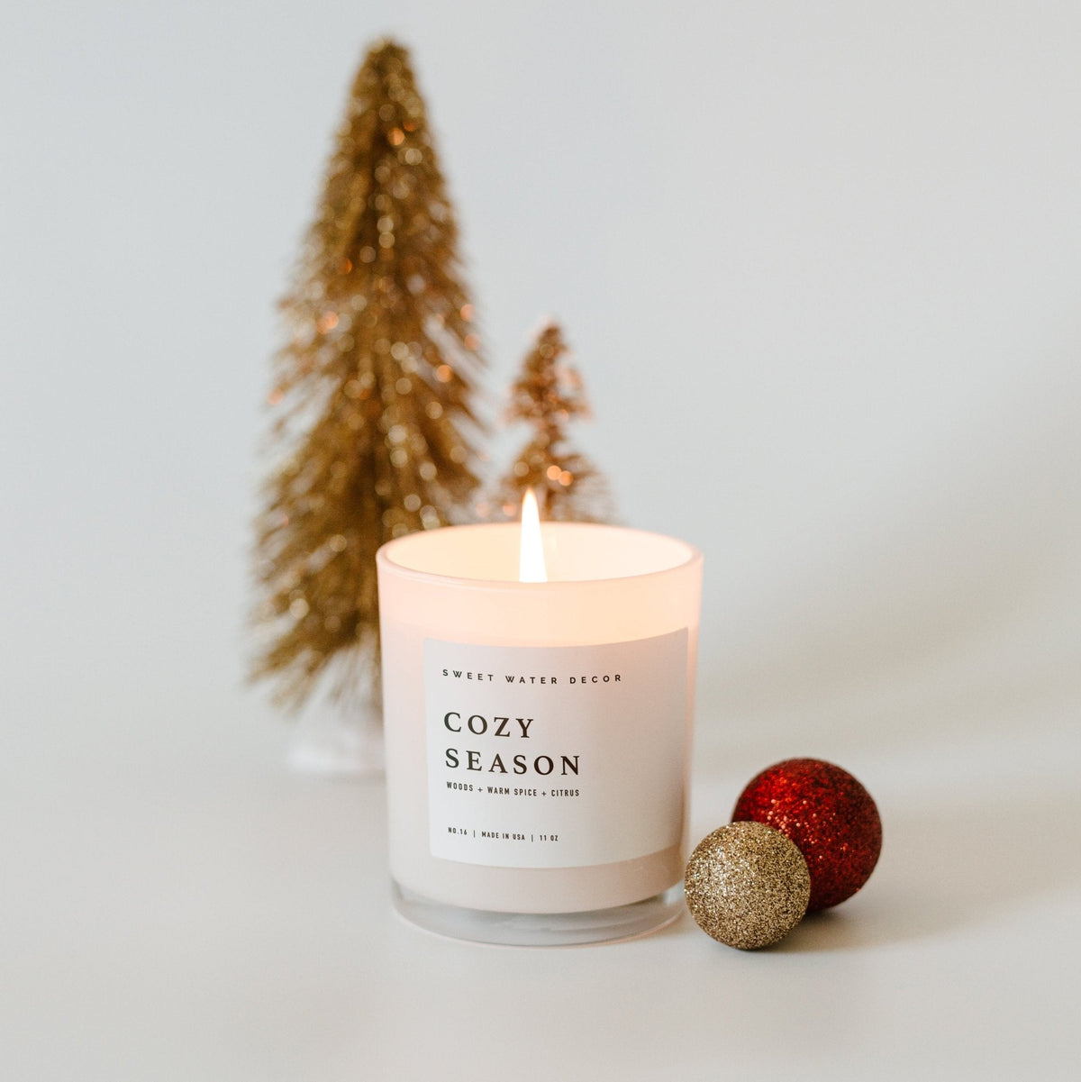 Cozy Season Soy Candle - White Jar - 11 oz - Sweet Water Decor, view 3