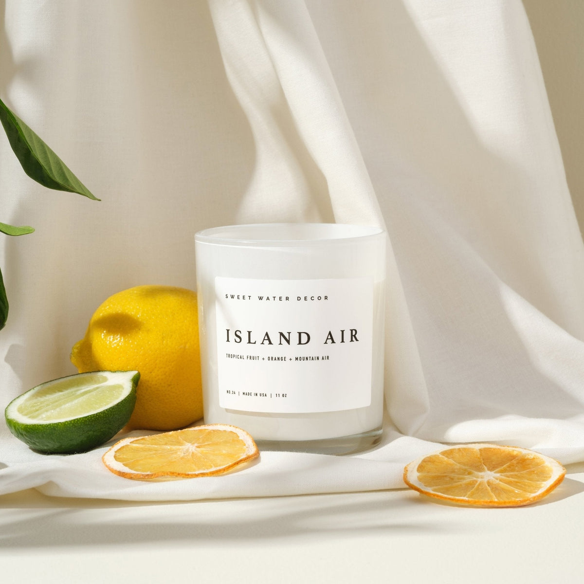 Island Air Soy Candle - White Jar - 11 oz - Sweet Water Decor, view 2