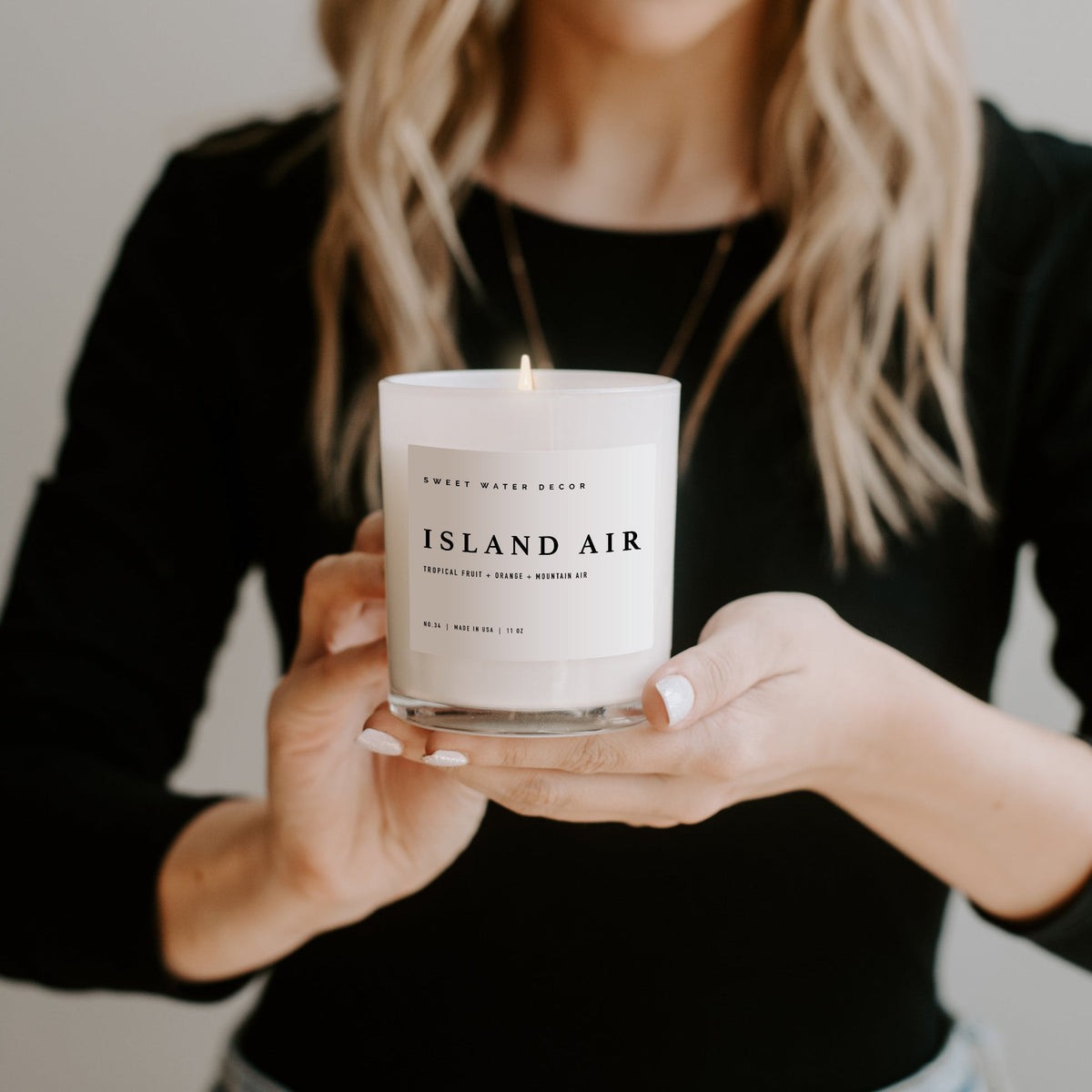 Island Air Soy Candle - White Jar - 11 oz - Sweet Water Decor, view 4