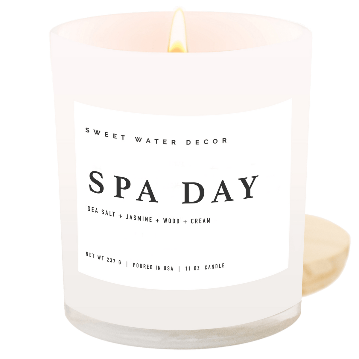 Spa Day Soy Candle - White Jar - 11 oz - Sweet Water Decor