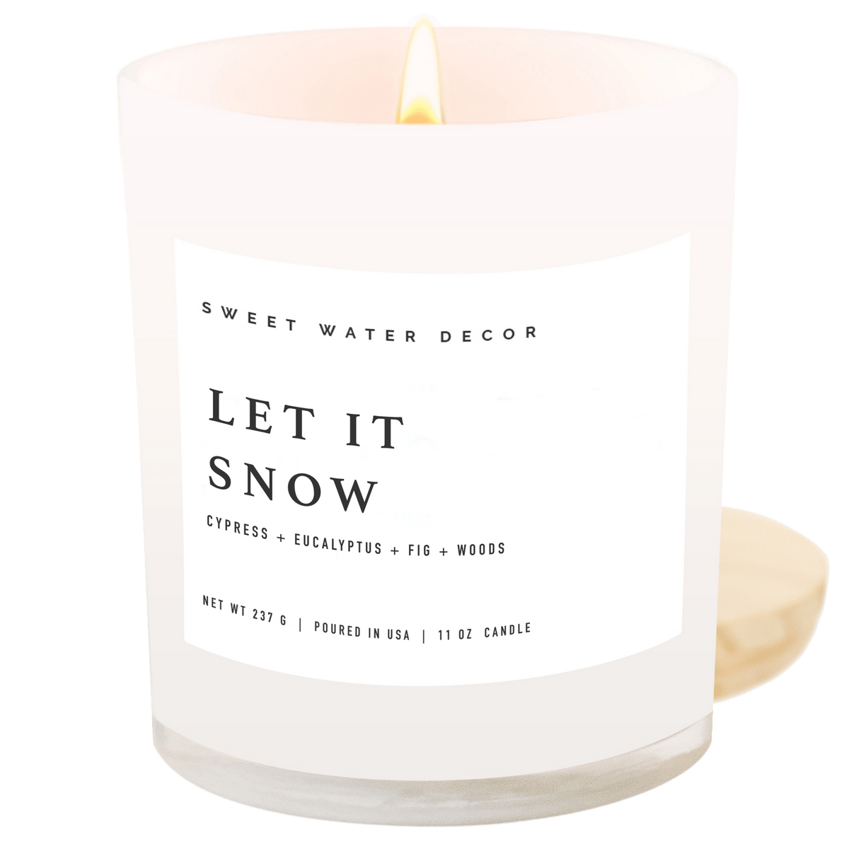 Let It Snow Soy Candle - White Jar - 11 oz - Sweet Water Decor