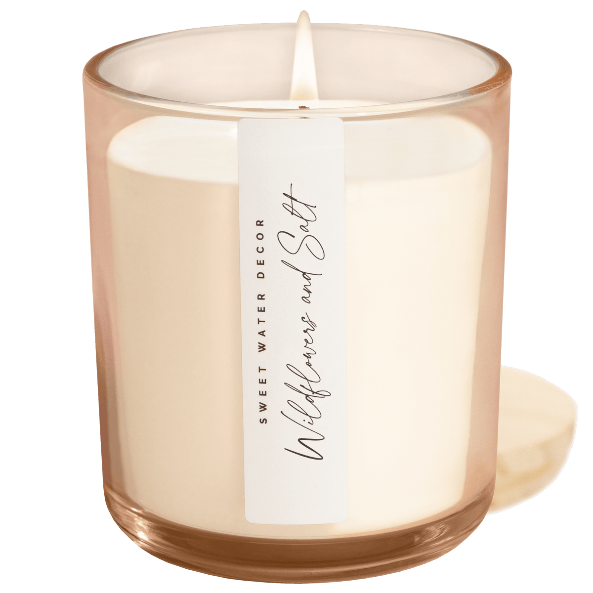 Wildflowers and Salt Soy Candle - Tinted Glass Jar - 12 oz - Sweet Water Decor