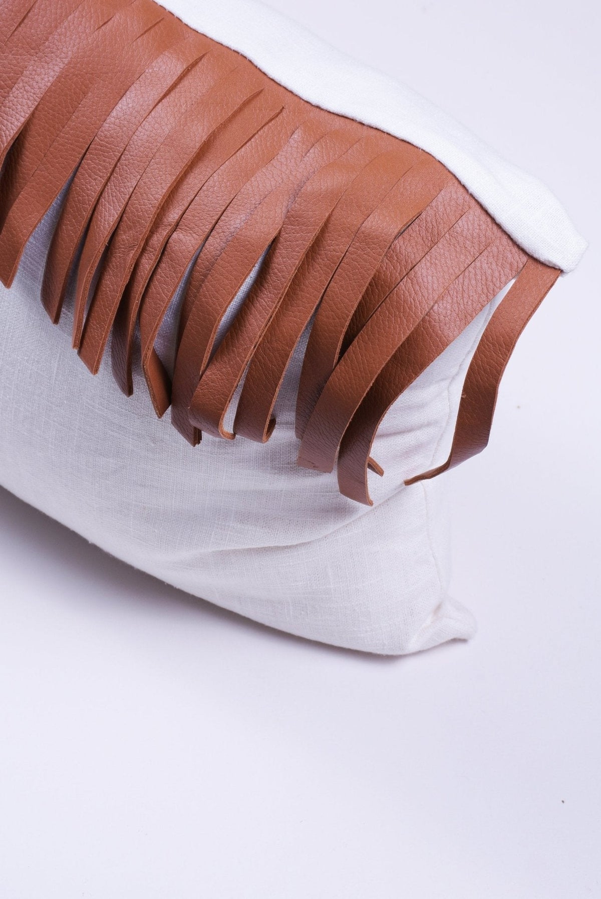 Leather Fringes Pillow - Homelosophy, view 3