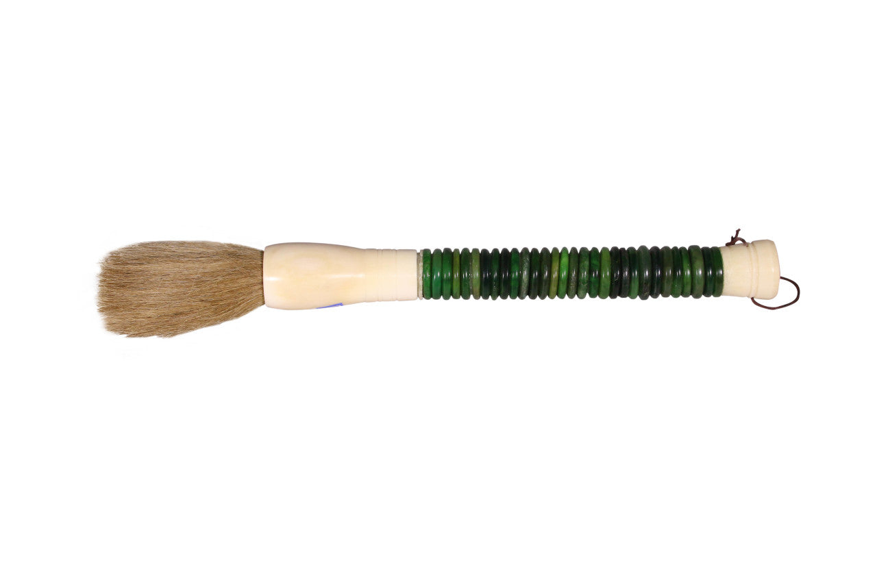 Green Jade Abacus Disk Calligraphy Brush image