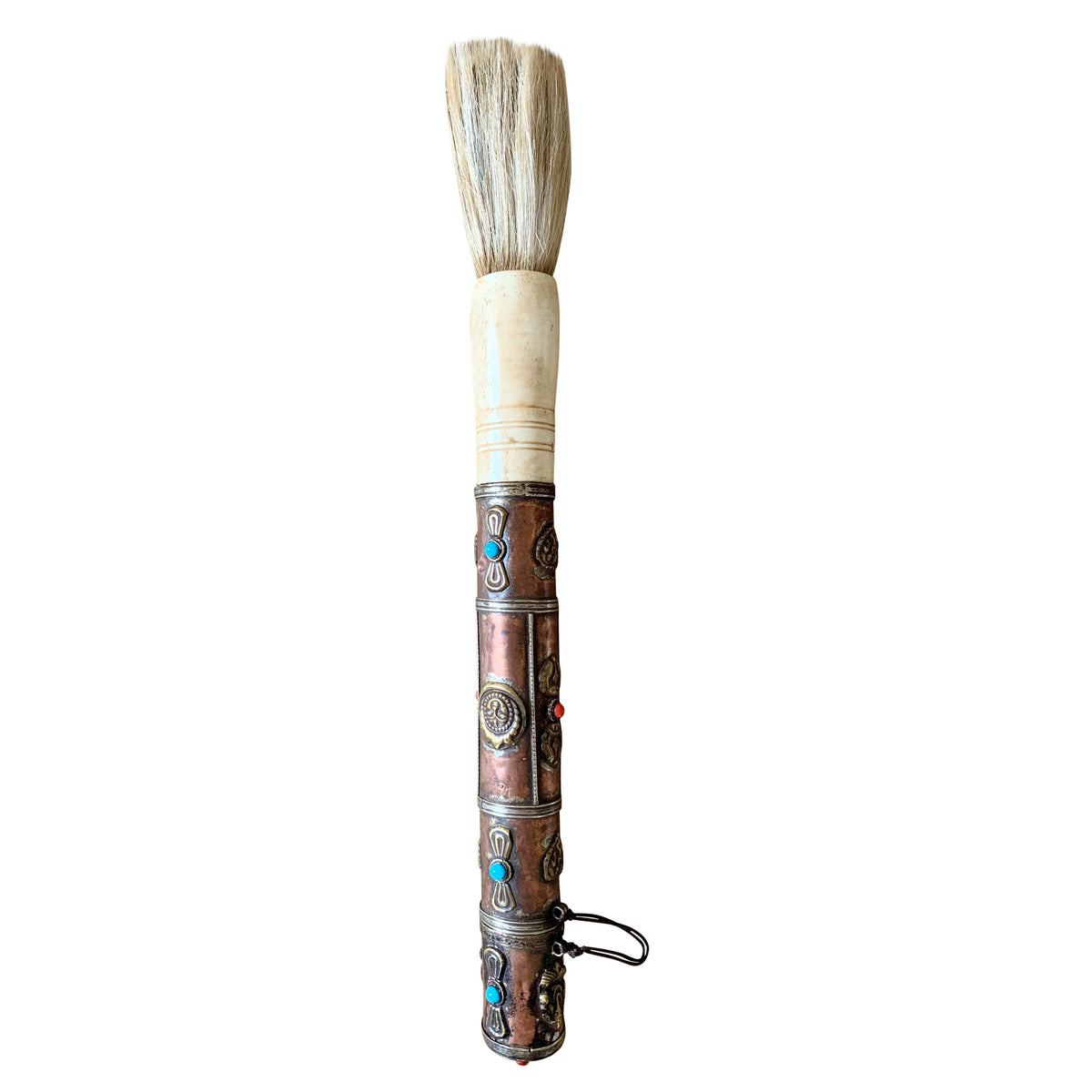 Copper Tibetan style Calligraphy Brush with cap