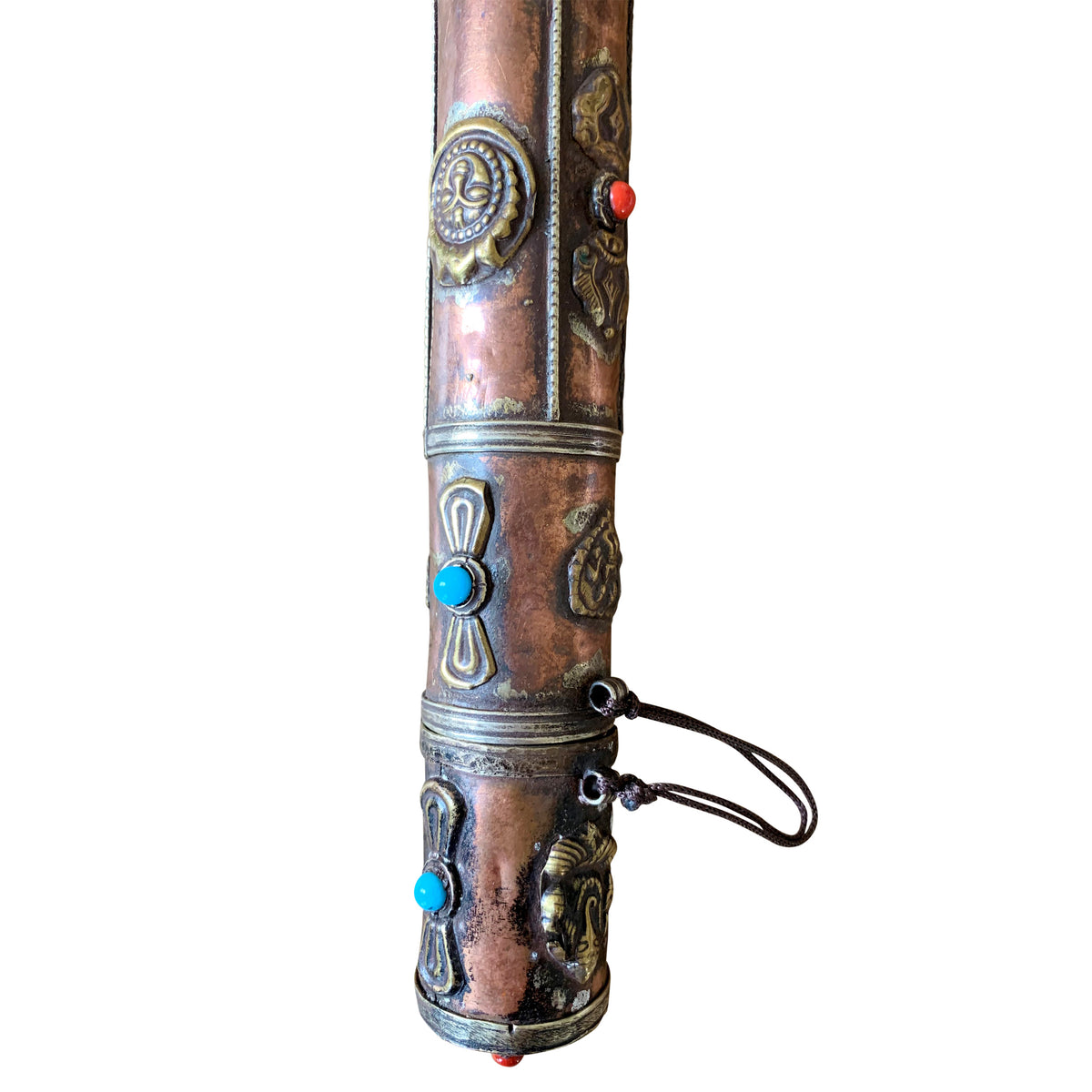 Copper Tibetan style Calligraphy Brush with cap