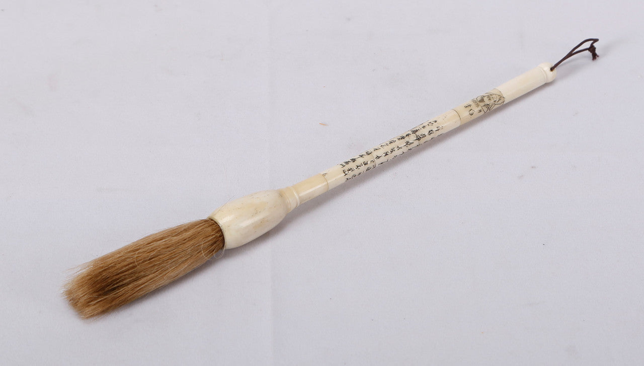 Creamy White Bone Calligraphy Brush with painting image