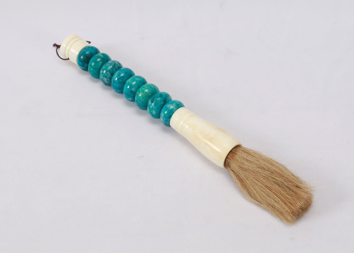 Aqua Blue Jade Abacus Calligraphy Brush-M