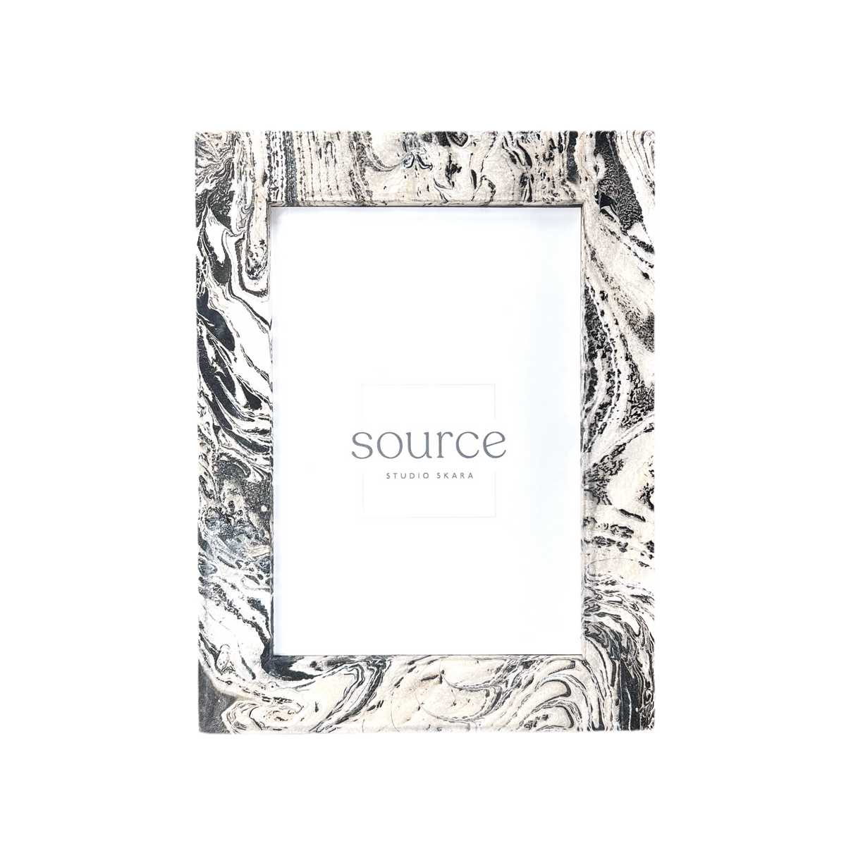 Neue Hand Marbled Wood Picture Frame - B&W & Neutrals (5x7) - Source by Studio Skara, view 2