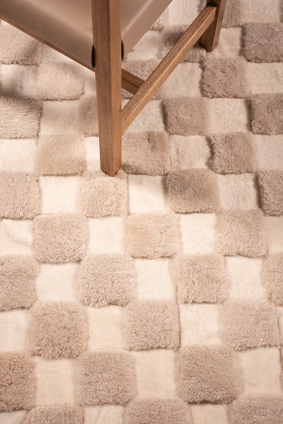 CHECKERED – High and Low Shearling Rug - Homelosophy, view 8