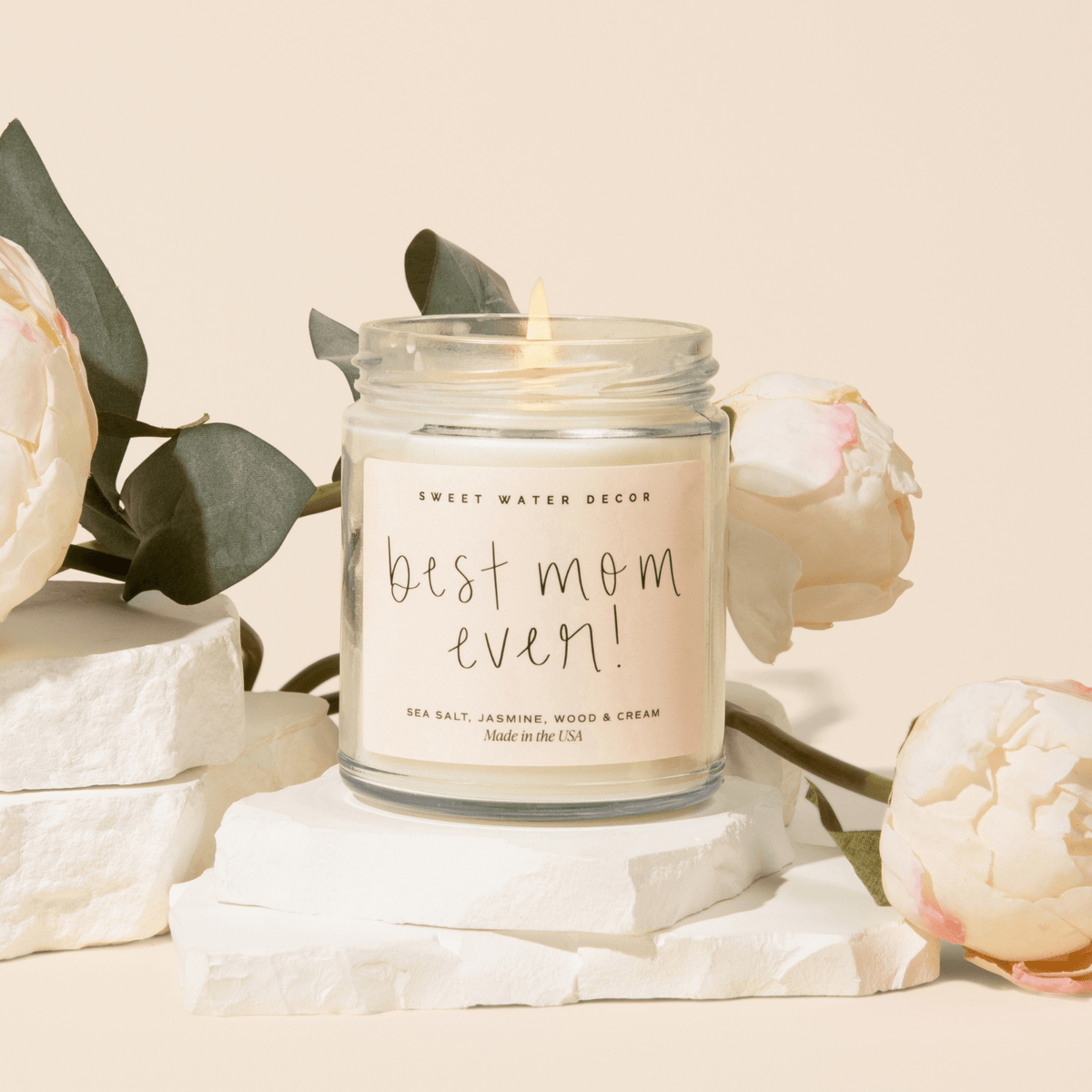 Best Mom Ever! Soy Candle - Clear Jar - 9 oz (Spa Day) - Sweet Water Decor, view 4