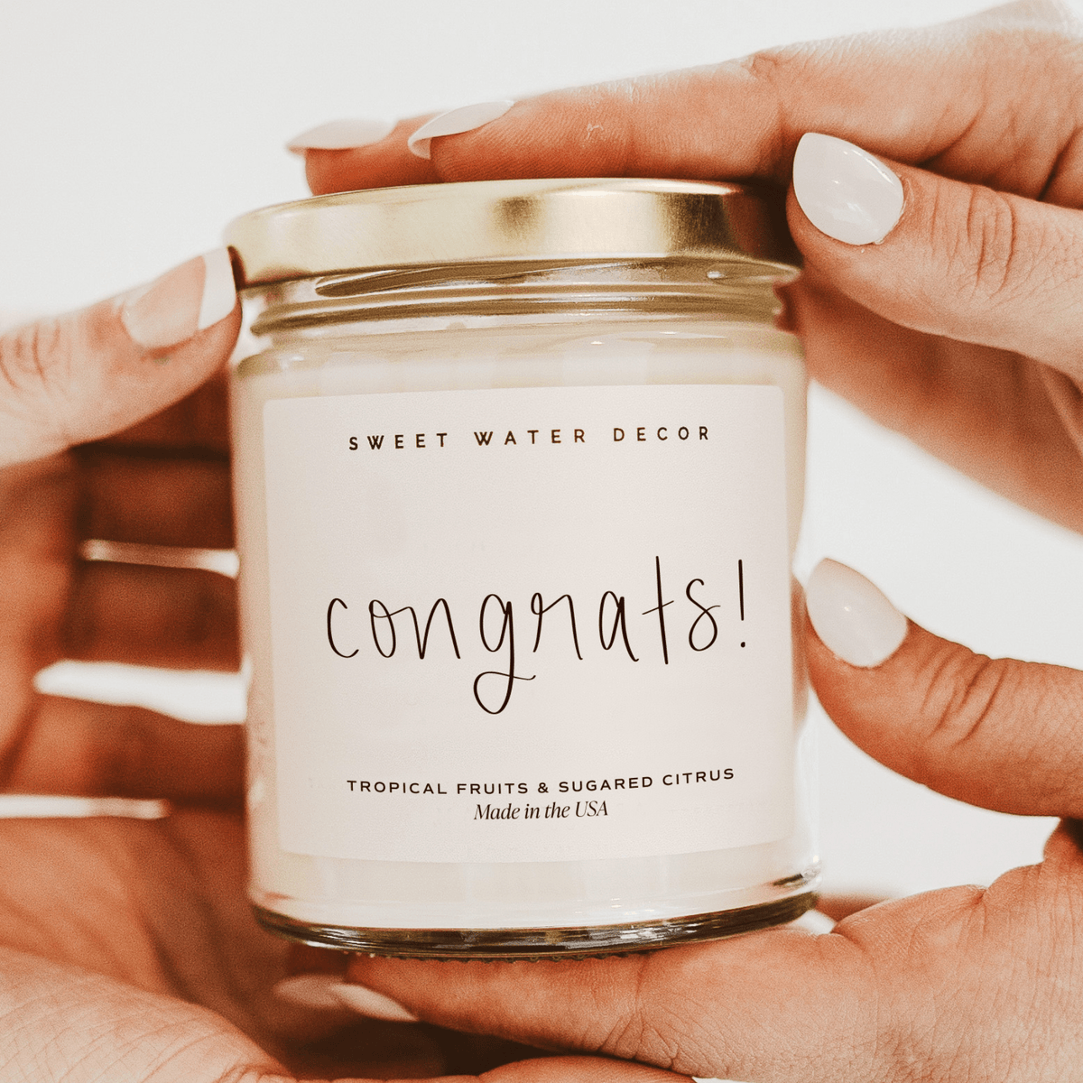 Congrats! Soy Candle - Clear Jar - 9 oz (Island AIr) - Sweet Water Decor, view 2