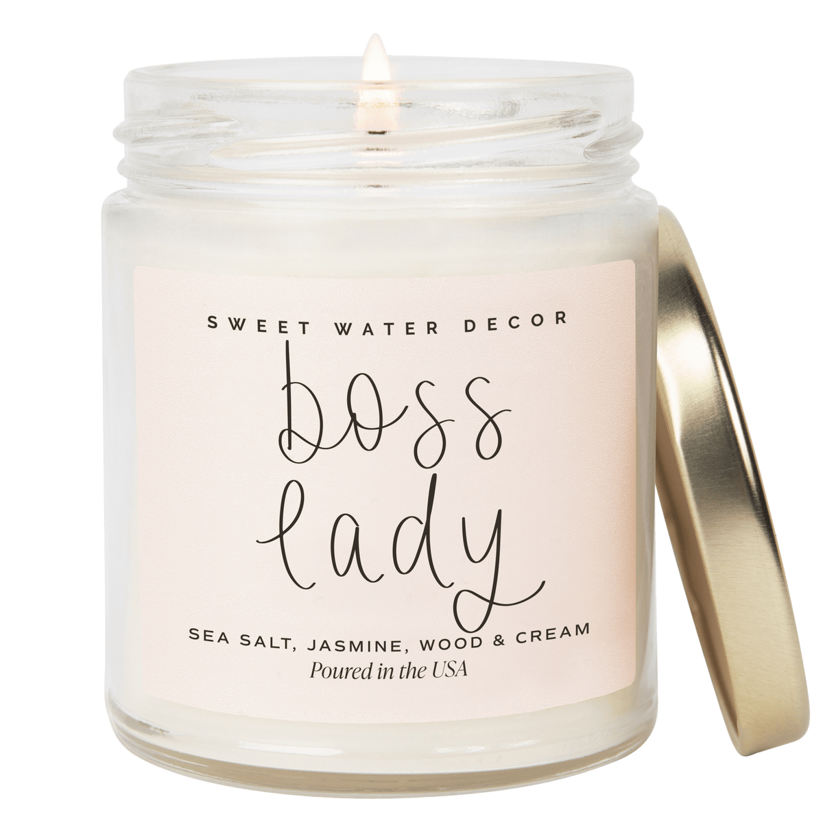 Boss Lady Soy Candle - Clear Jar - 9 oz (Spa Day) - Sweet Water Decor