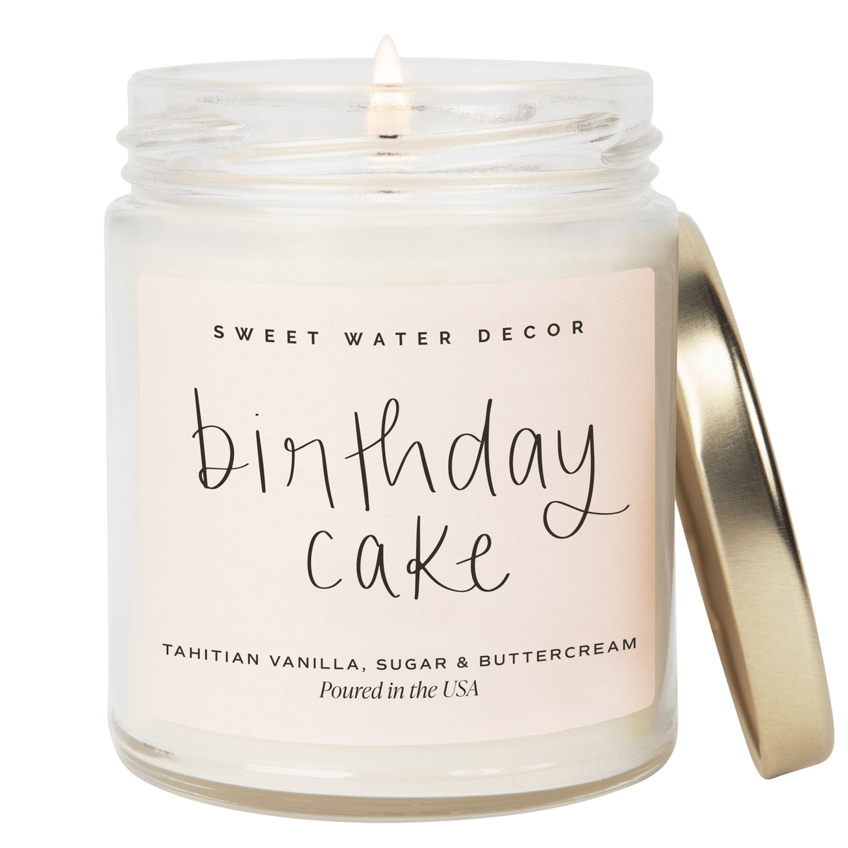 Birthday Cake Soy Candle - Clear Jar - 9 oz - Sweet Water Decor