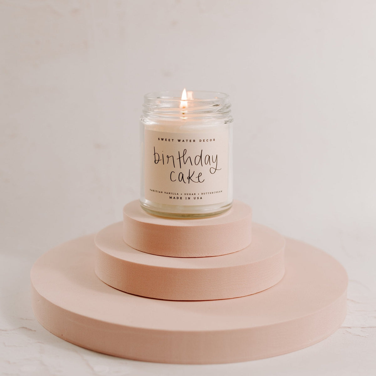 Birthday Cake Soy Candle - Clear Jar - 9 oz - Sweet Water Decor, view 4