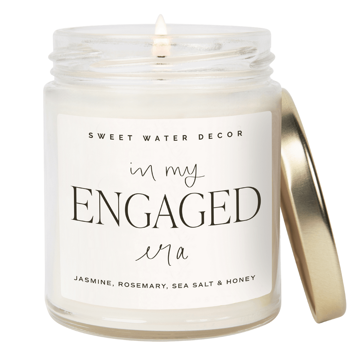 In My Engaged Era Soy Candle - Clear Jar - 9 oz (Wildflowers and Salt) - Sweet Water Decor