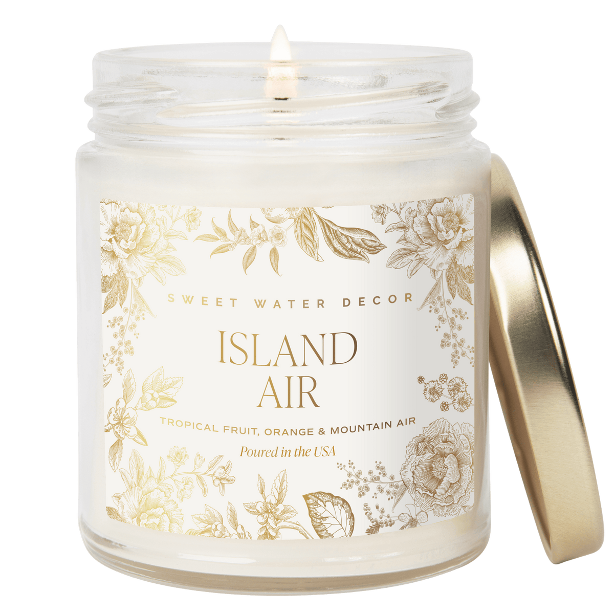 Island Air Soy Patterned Candle - Clear Jar - 9 oz - Sweet Water Decor