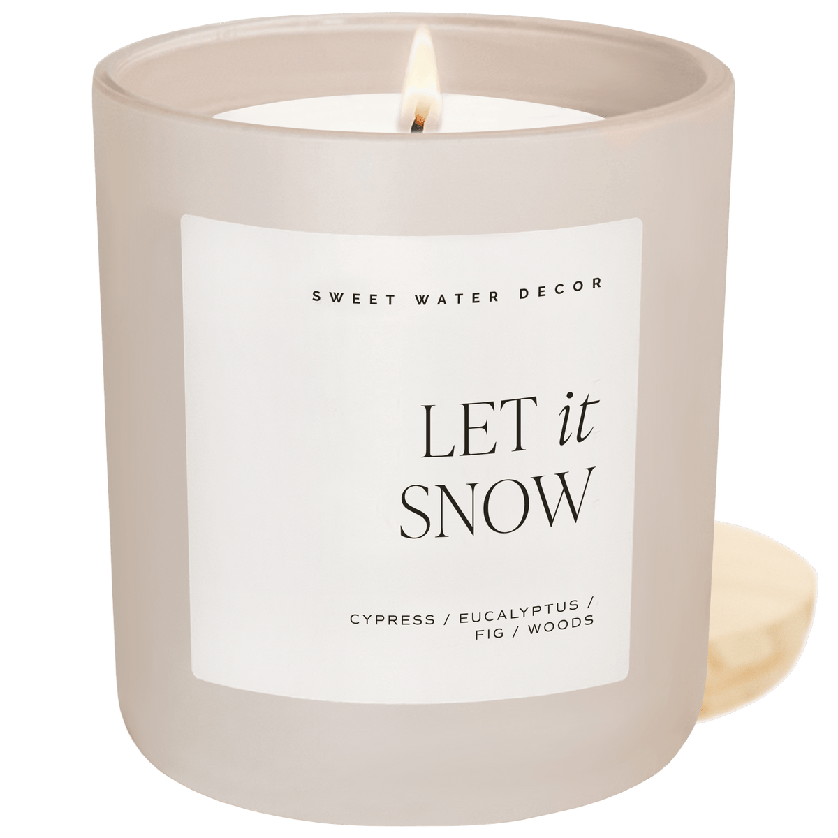 Let It Snow Soy Candle - Tan Matte Jar - 15 oz - Sweet Water Decor