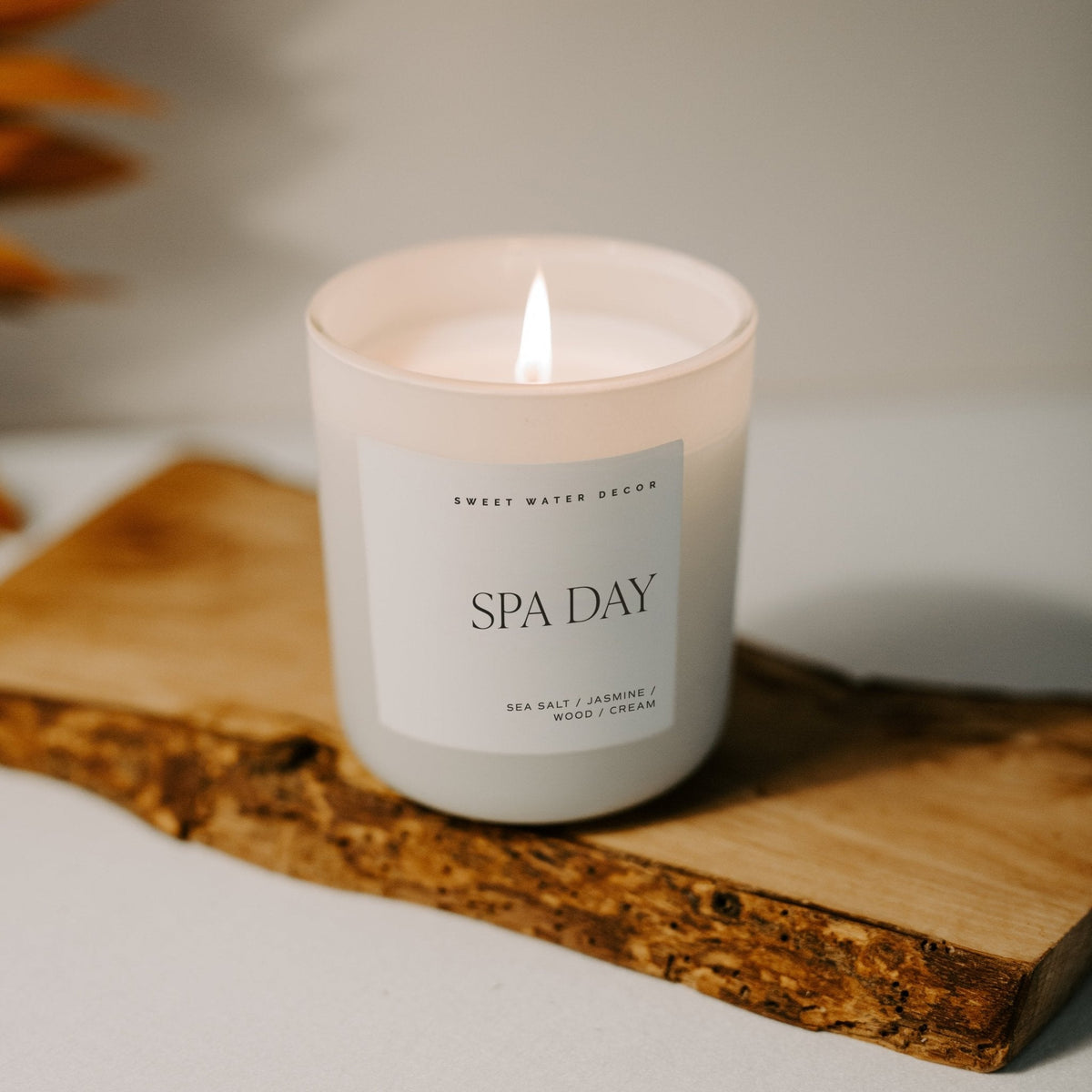 Spa Day Soy Candle - Tan Matte Jar - 15 oz - Sweet Water Decor, view 2