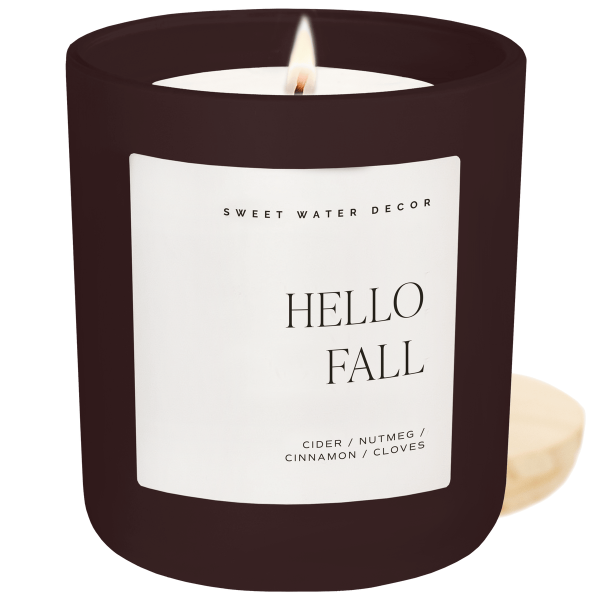 Hello Fall Soy Candle - Brown Matte Jar - 15 oz - Sweet Water Decor