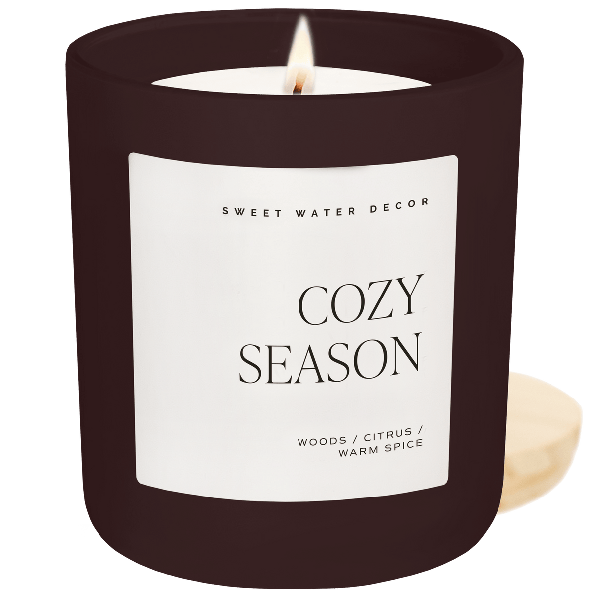 Cozy Season Soy Candle - Brown Matte Jar - 15 oz - Sweet Water Decor
