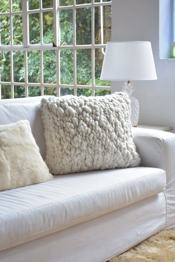 Clouds Chunky Knit Throw Pillow - Homelosophy, view 6