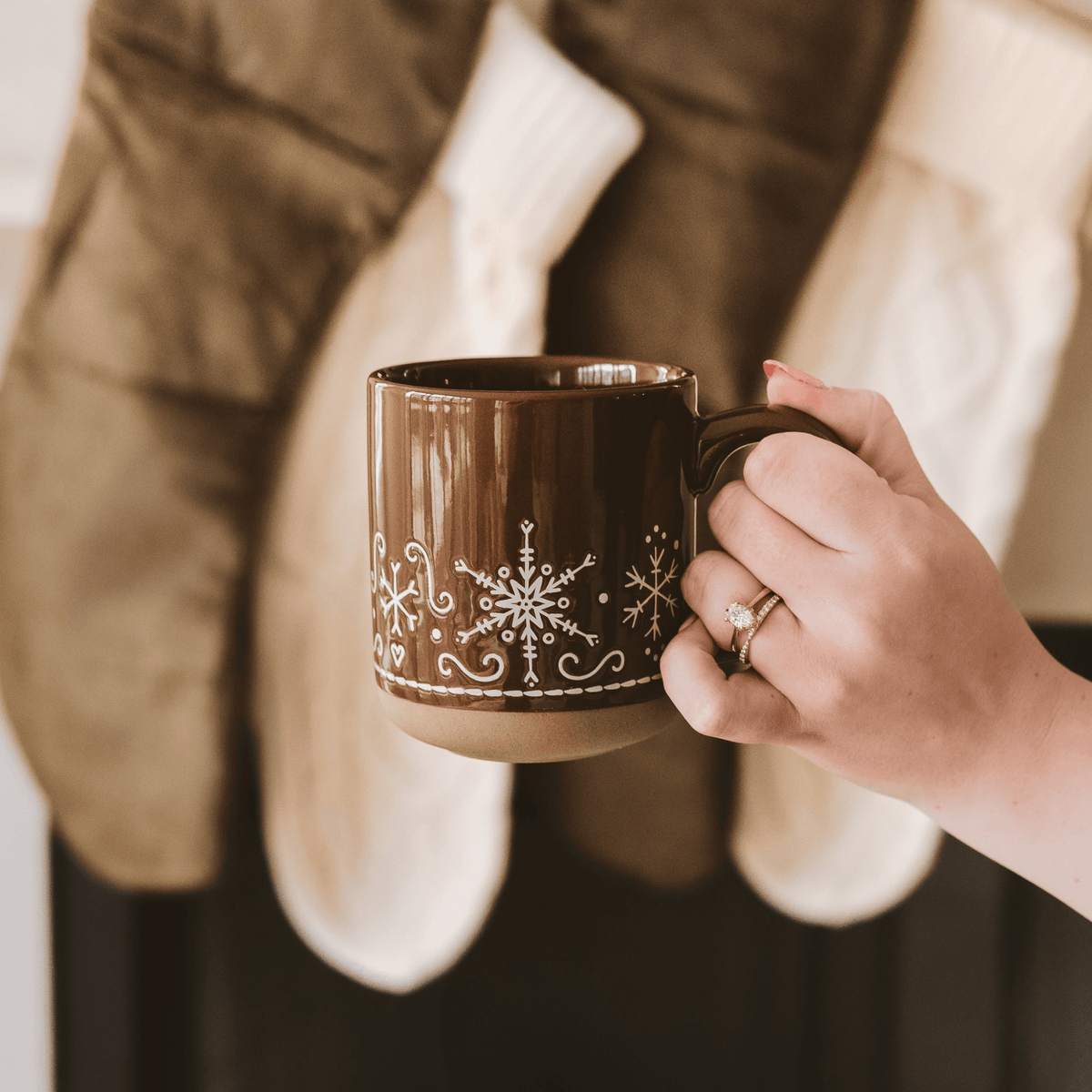 Gingerbread 14 oz Stoneware Coffee Mug - Sweet Water Decor, view 3