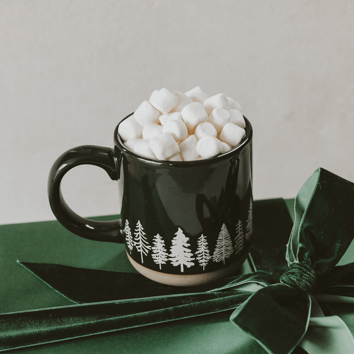Pine Trees 14 oz Stoneware Coffee Mug - Sweet Water Decor, view 3