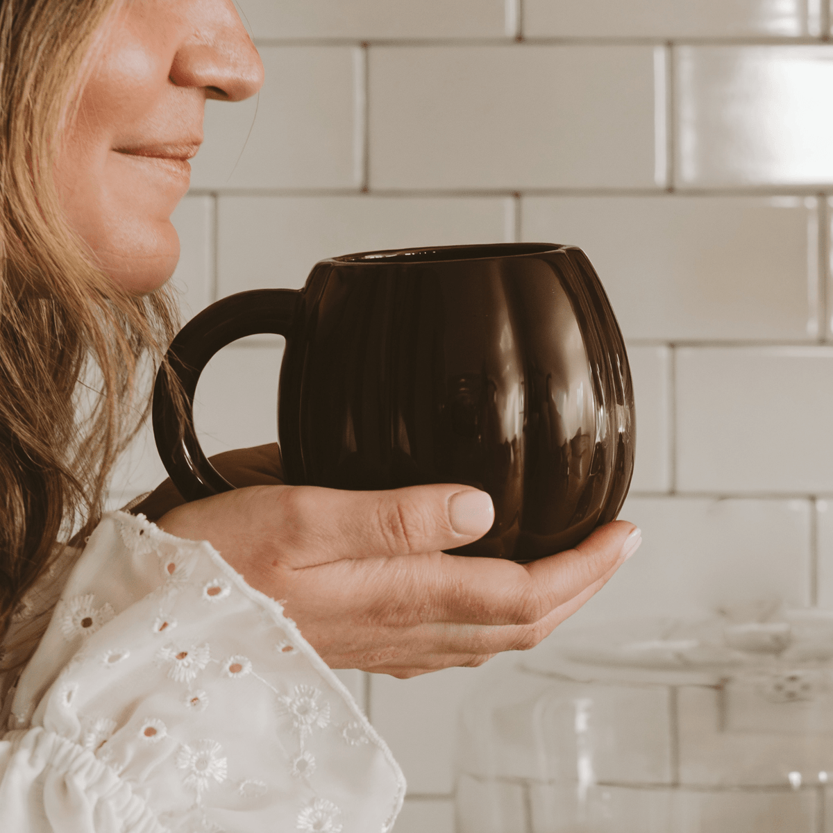 Brown Pumpkin 19 oz Figural Coffee Mug - Sweet Water Decor, view 3