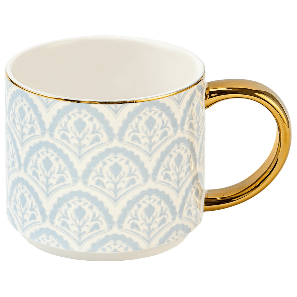 Blue Fan Quilt 14 oz Coffee Mug - Sweet Water Decor