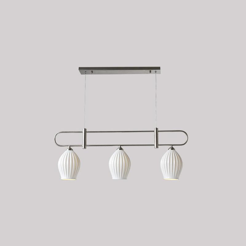 Ceramic Ribbed Pendnat Light