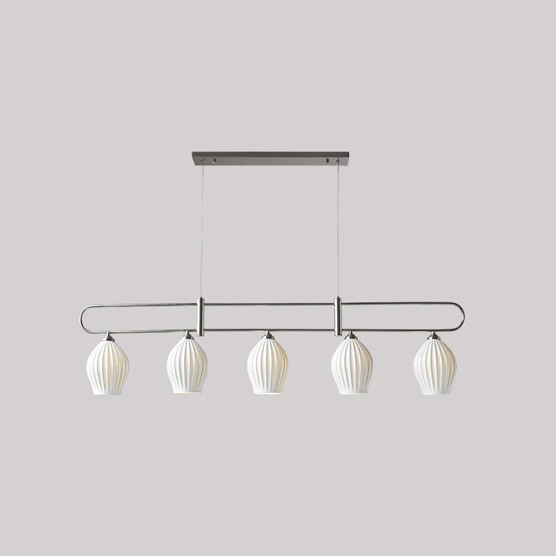 Ceramic Ribbed Pendnat Light