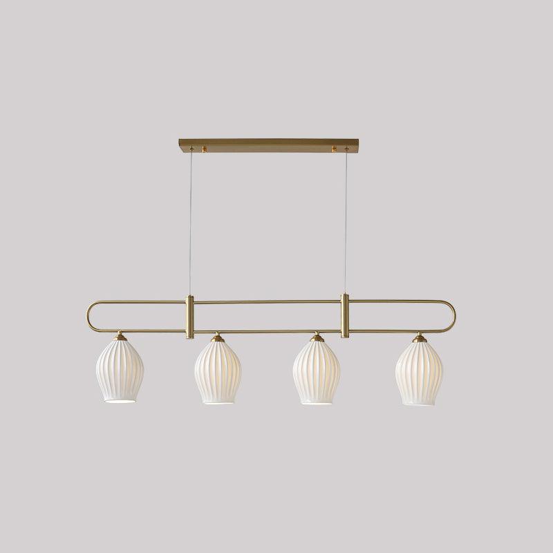 Ceramic Ribbed Pendnat Light
