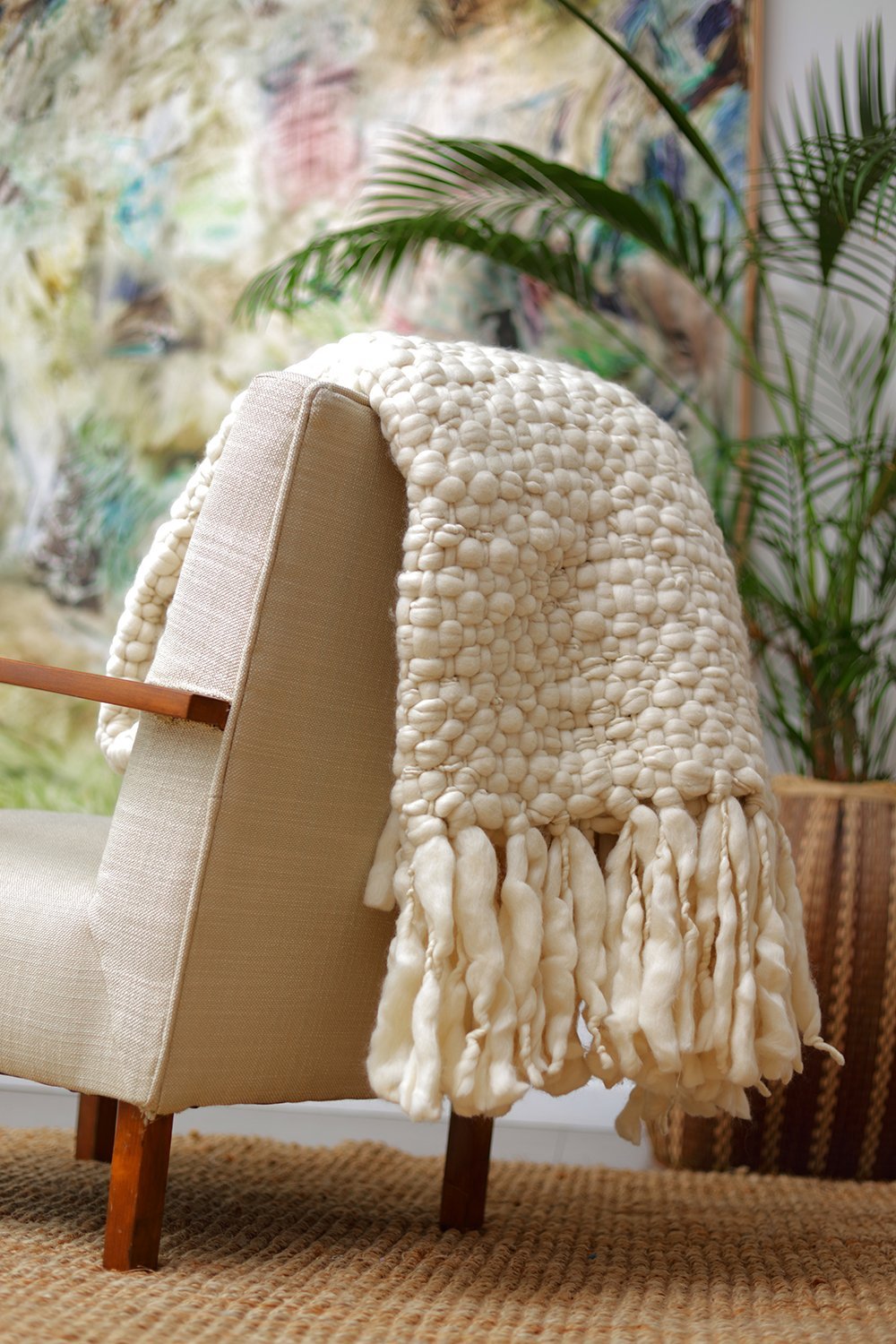 Clouds Chunky Knit Throw Blanket - Homelosophy, view 4