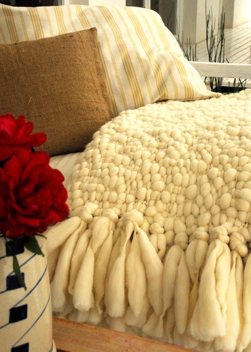 Clouds Chunky Knit Throw Blanket - Homelosophy, view 7