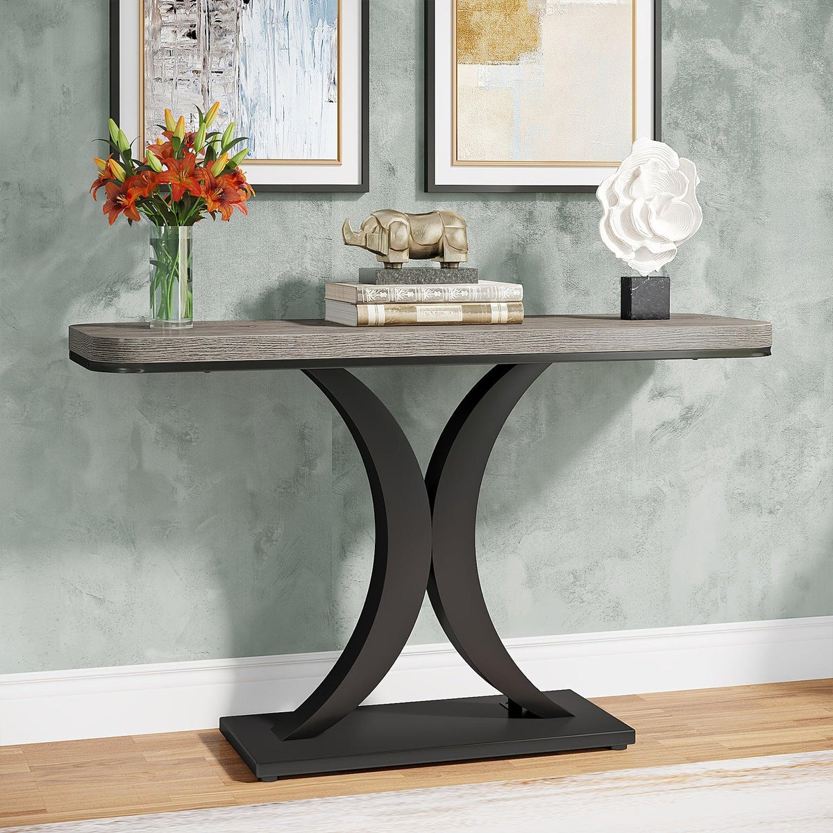 Console Table - Geometric Gray 40 Inch — House of Avana, view 1 of 18