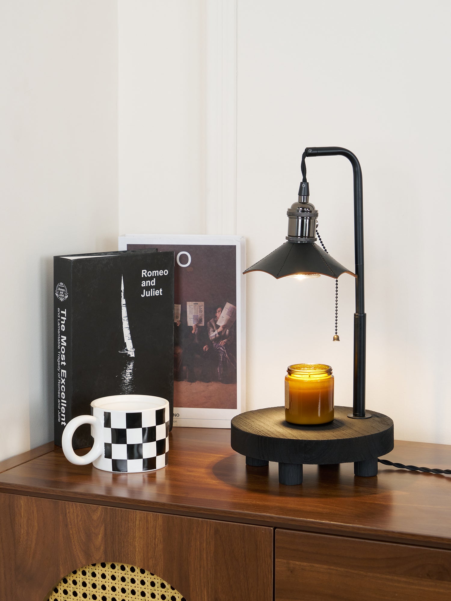 Cordero Wooden Stool Table Lamp 7.9"