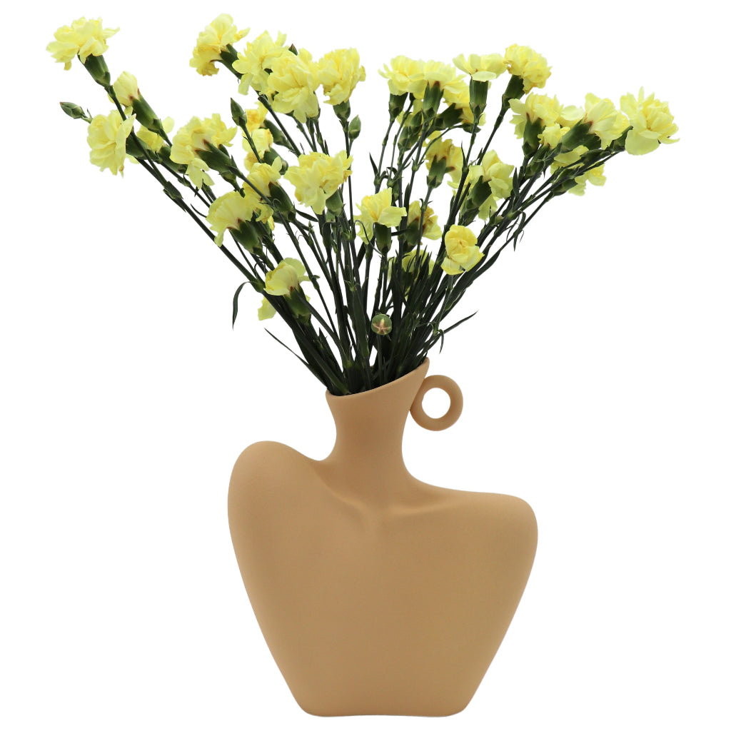 Cream Handle Muse Vase