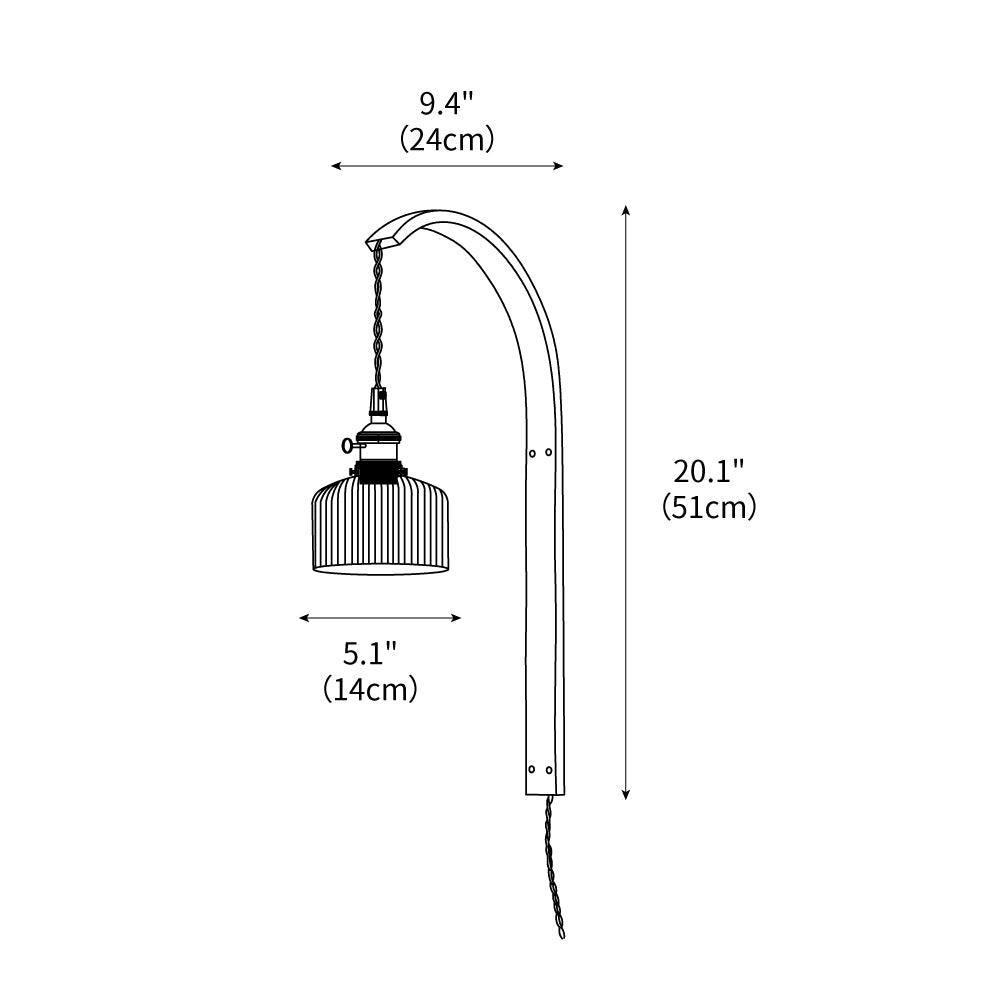 Curved Walnut Ceramic Wall Light