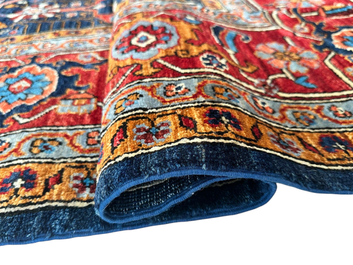 Afghan Bidjar Rug 9x12 | Navy, Red & Gold | Hand-Knotted Wool - Rugistan, view 15