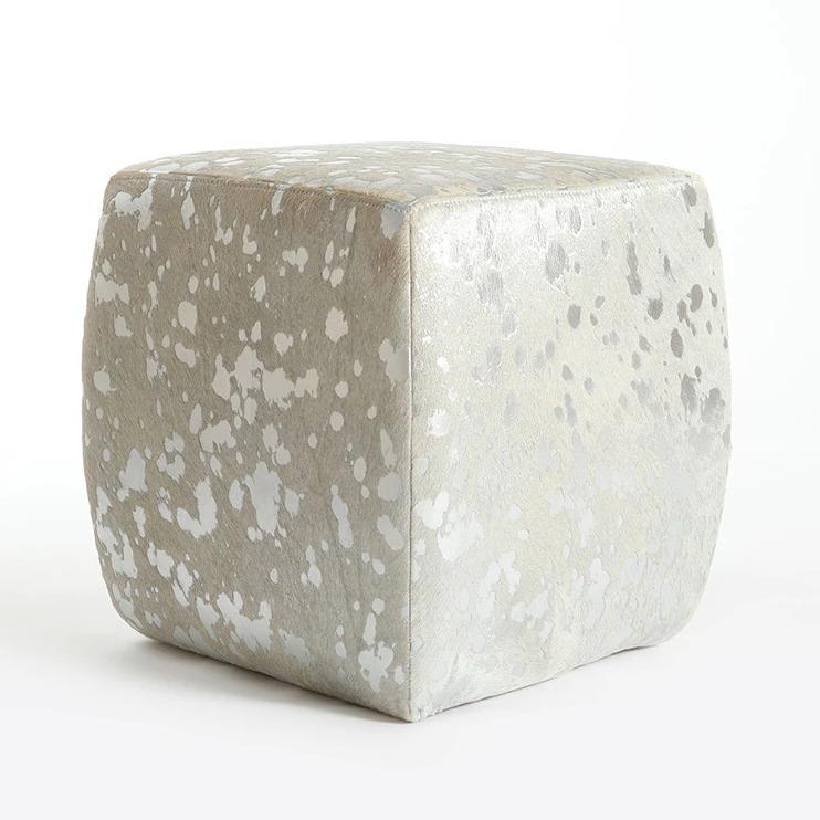 Modern Hide Square Pouf - Homelosophy, view 5