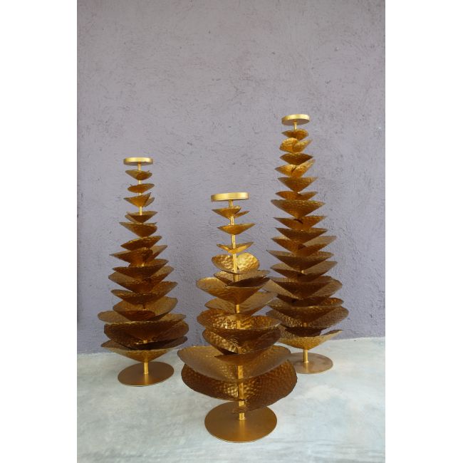 Gold Iron Tree Candle Holder - Small