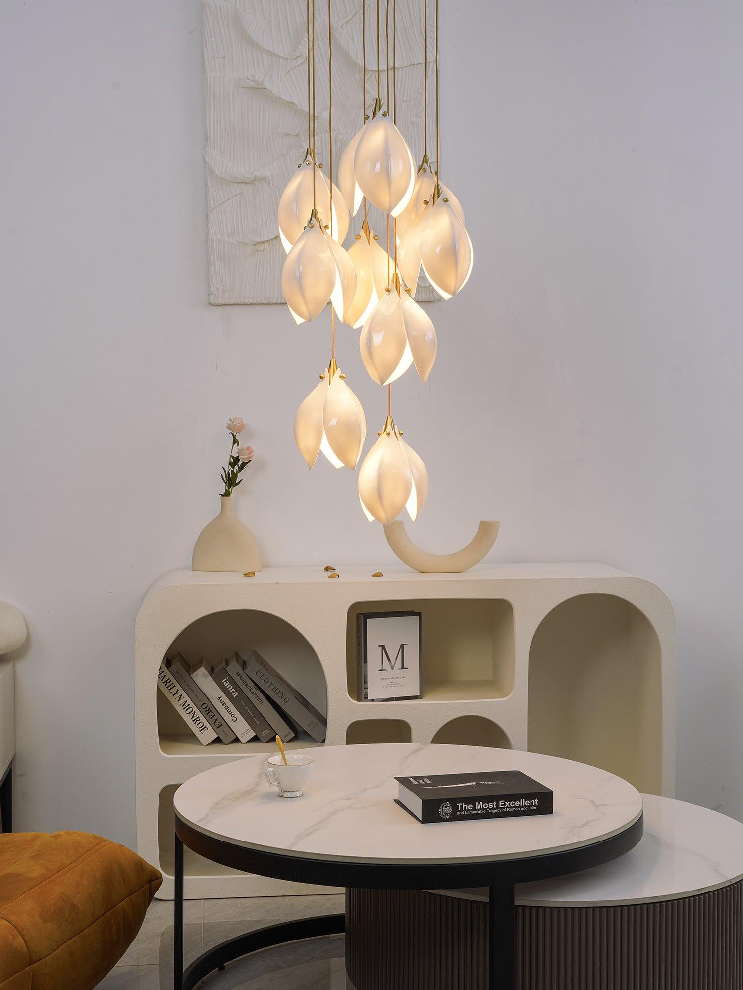 DIY Ceramic Flower Chandelier