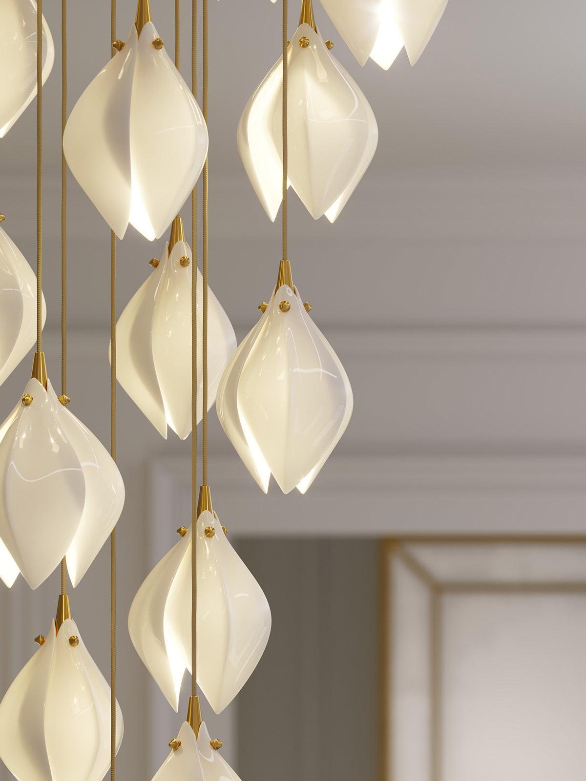 DIY Ceramic Flower Chandelier