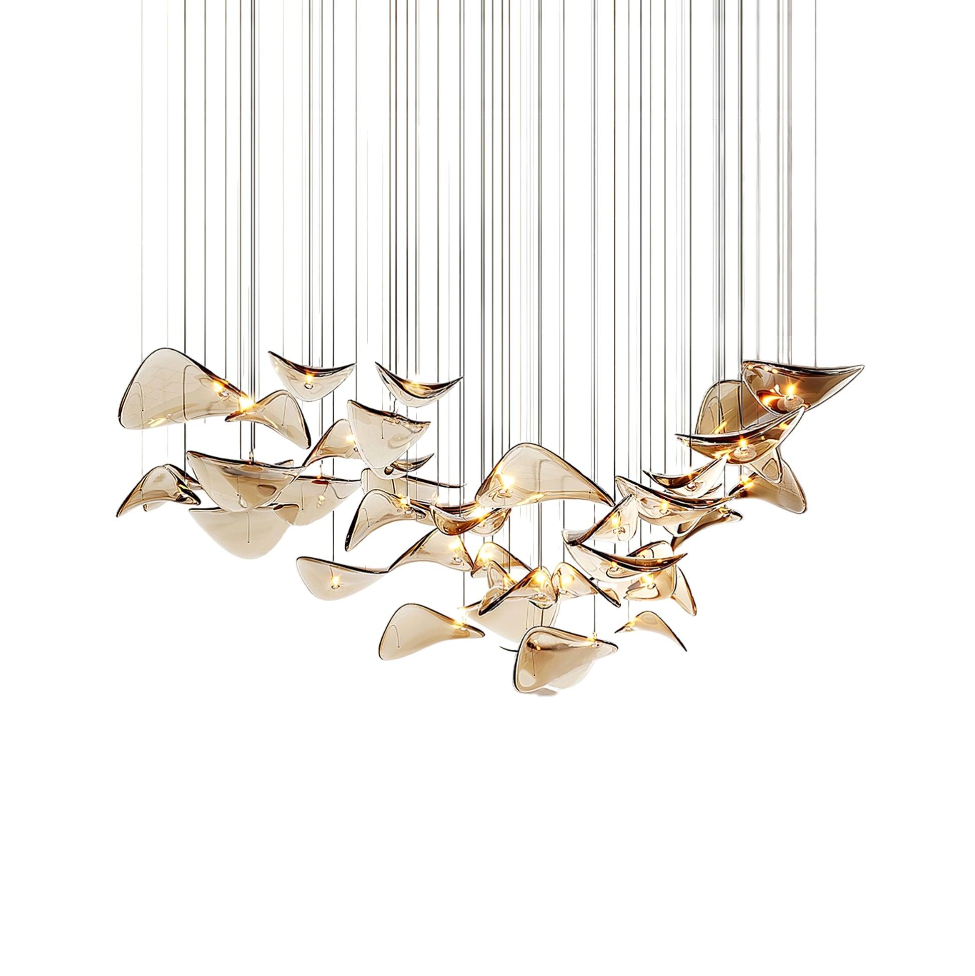DIY Floating Leaf Chandelier