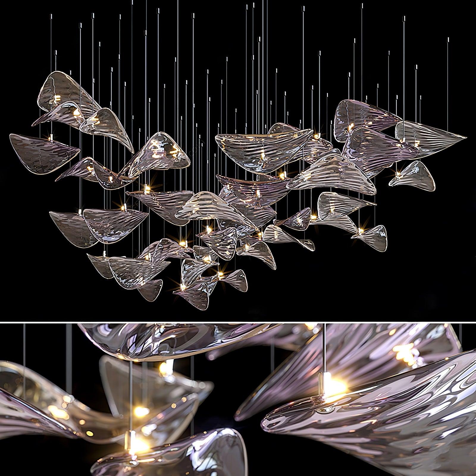 DIY Floating Leaf Chandelier